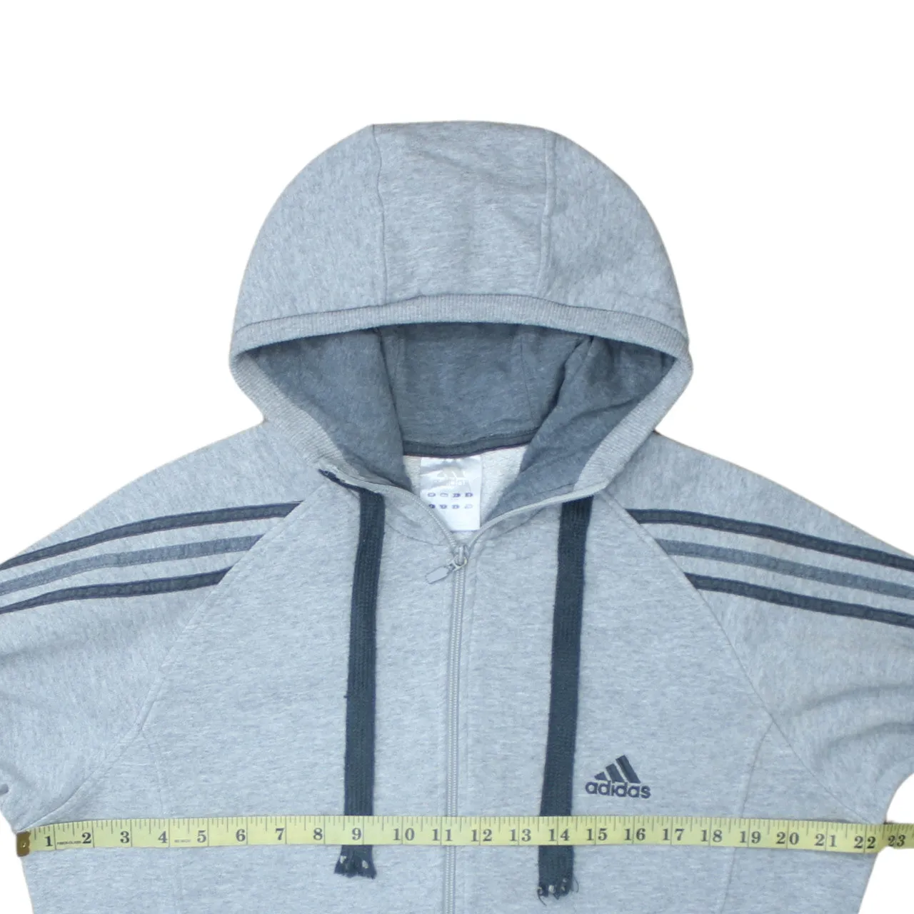 Adidas 90's Striped Sleeve Full Zip Up Hoodie Medium Grey sold by Vintage Club product image thumbnail 5