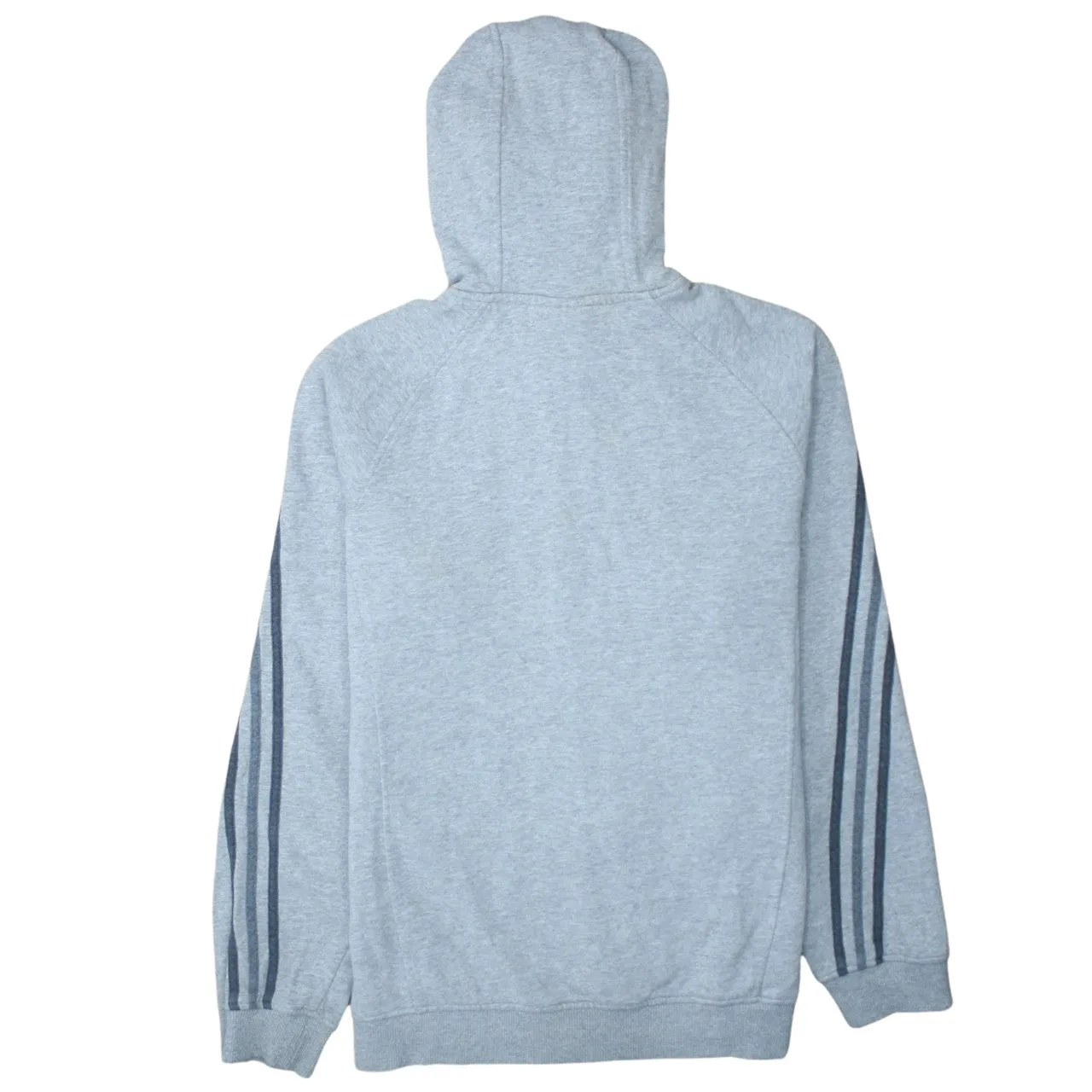 Adidas 90's Striped Sleeve Full Zip Up Hoodie Medium Grey sold by Vintage Club product image thumbnail 2