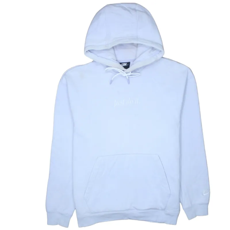 Nike Light Purple Hoodie Men's Medium Embroidered Just Do It Logo Front Pocket Pullover Sweatshirt made by Nike