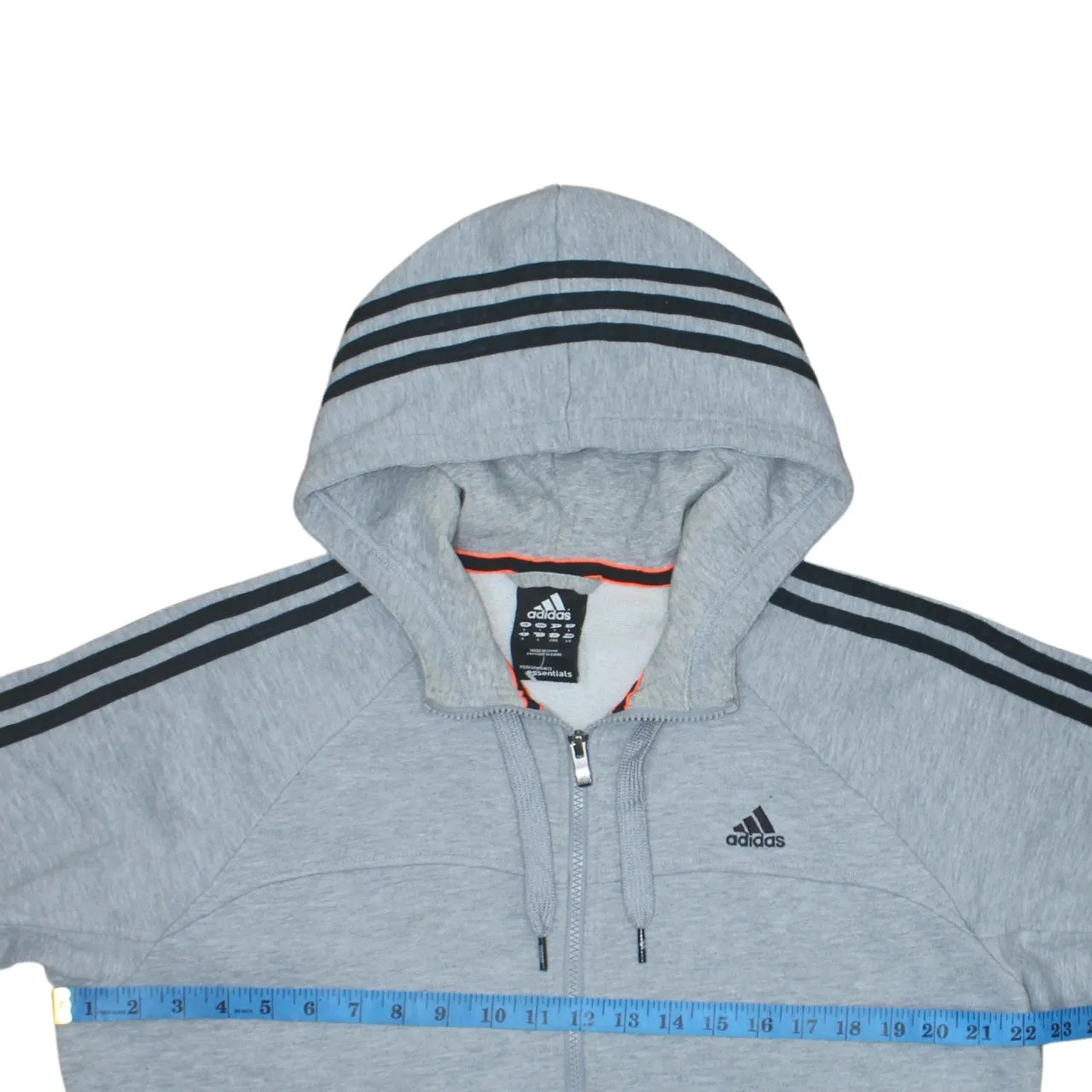 Adidas 90's Striped Sleeve Full Zip Up Hoodie Large Grey sold by Vintage Club product image thumbnail 5
