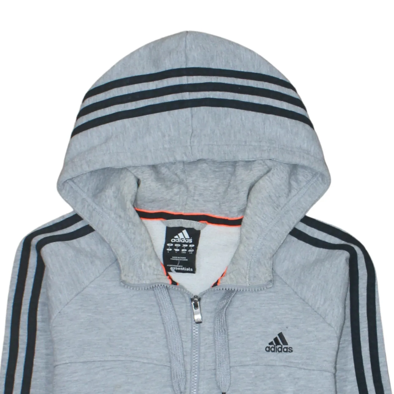 Adidas 90's Striped Sleeve Full Zip Up Hoodie Large Grey sold by Vintage Club product image thumbnail 3