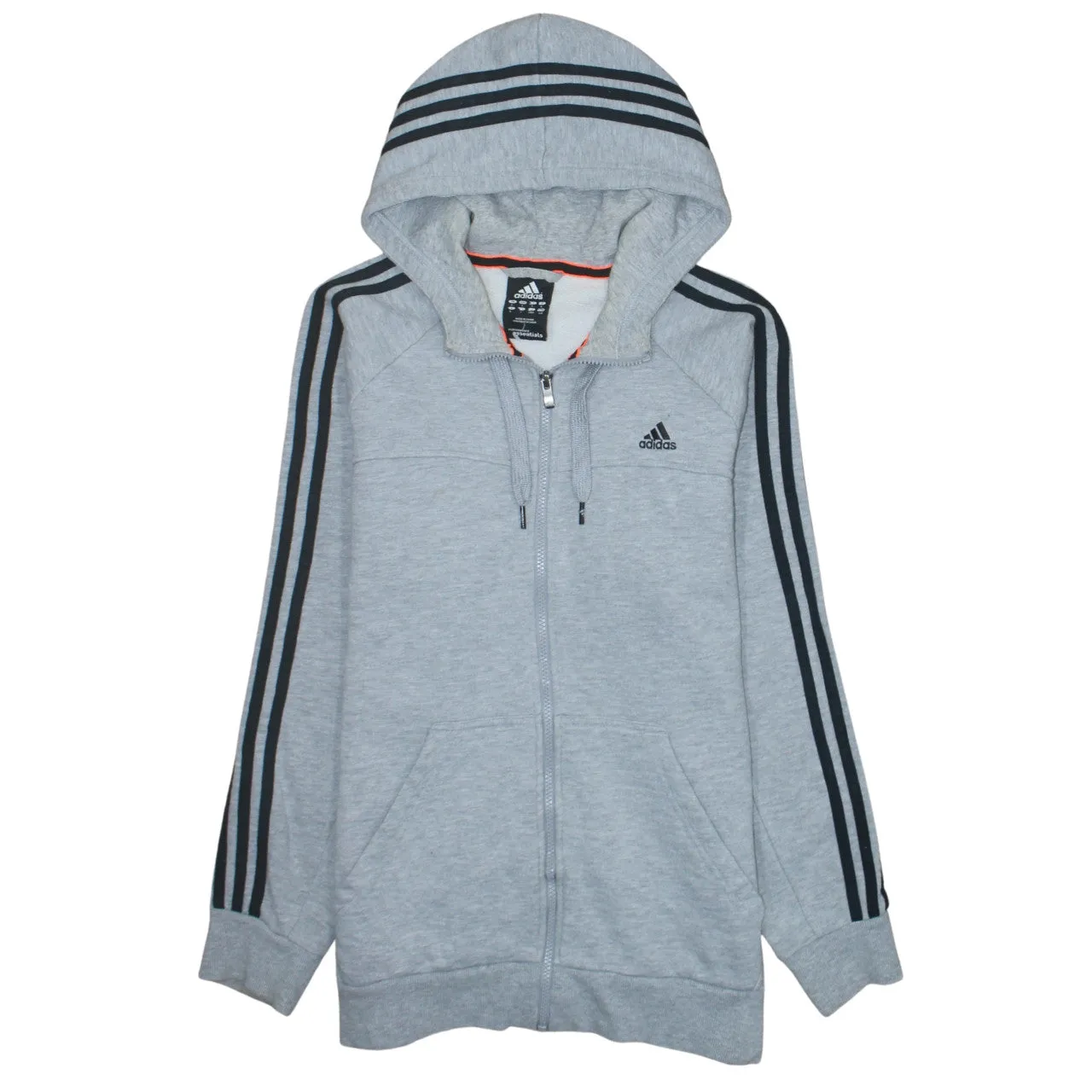 Adidas 90's Striped Sleeve Full Zip Up Hoodie Large Grey sold by Vintage Club