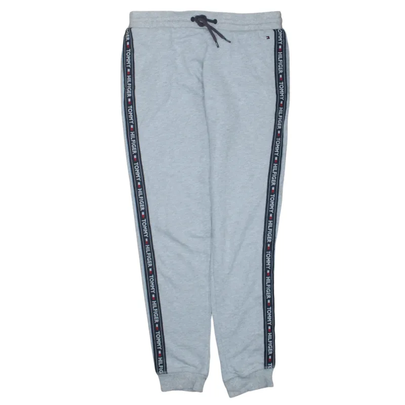 Tommy Hilfiger Light Grey Joggers Men’s 32 Logo Side Tape Drawstring Cuffed Sweatpants made by Tommy Hilfiger