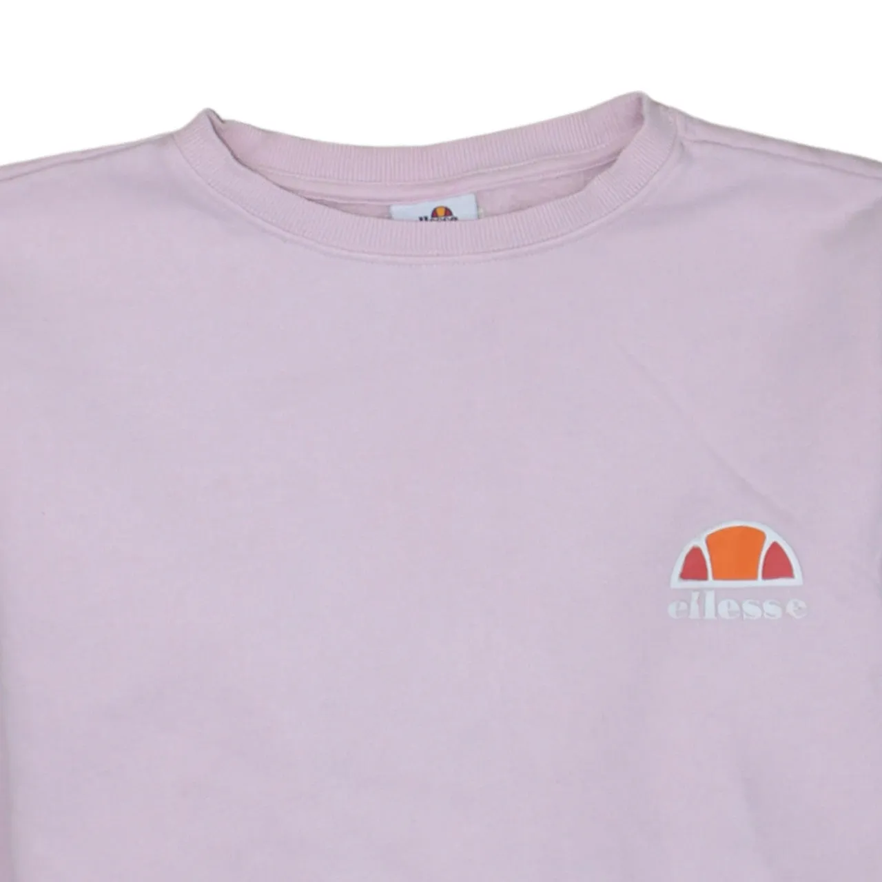 Ellesse Light Pink Sweatshirt Women's Medium Embroidered Chest Logo Ribbed Cuffs Pullover Top sold by Vintage Club product image thumbnail 3