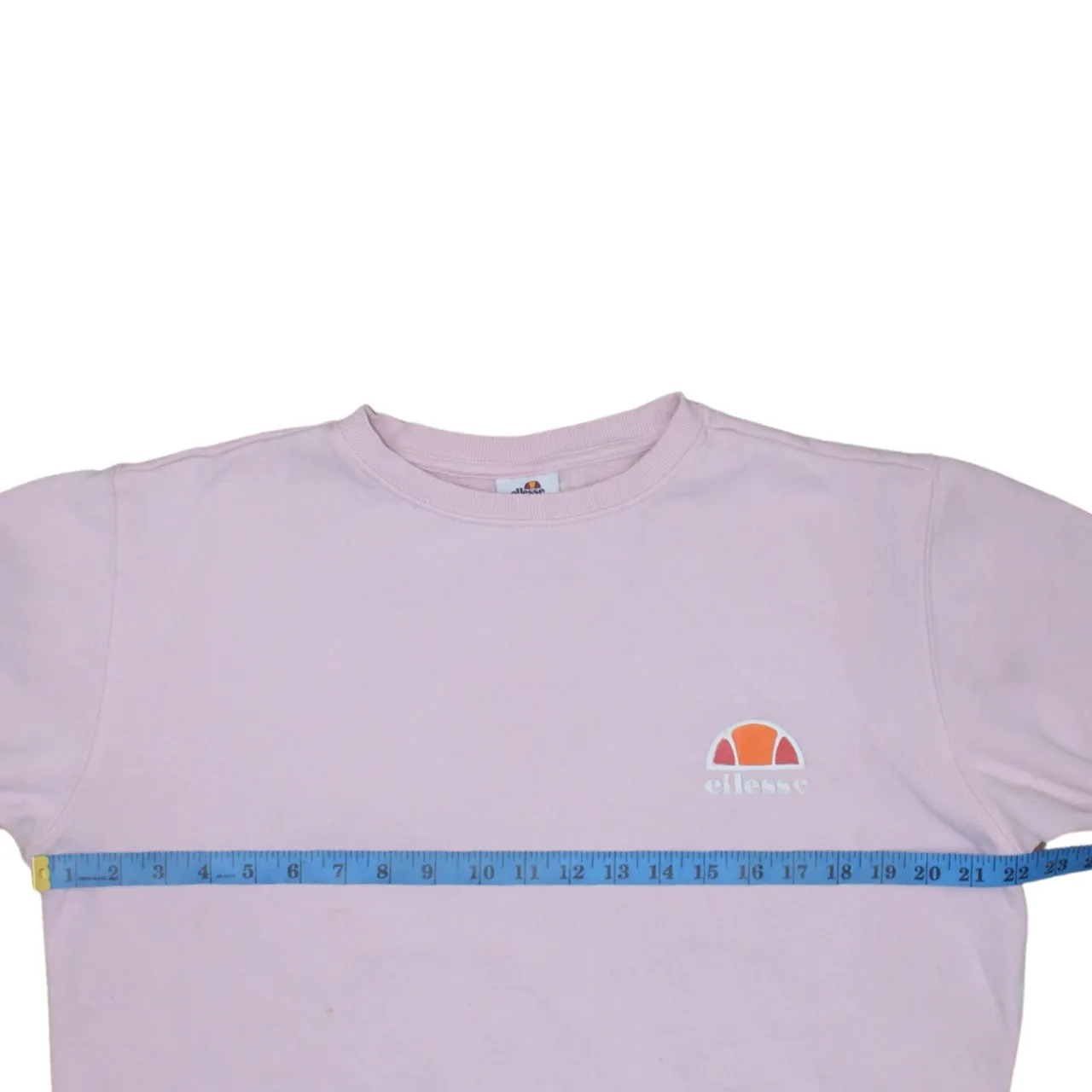 Ellesse Light Pink Sweatshirt Women's Medium Embroidered Chest Logo Ribbed Cuffs Pullover Top sold by Vintage Club product image thumbnail 5