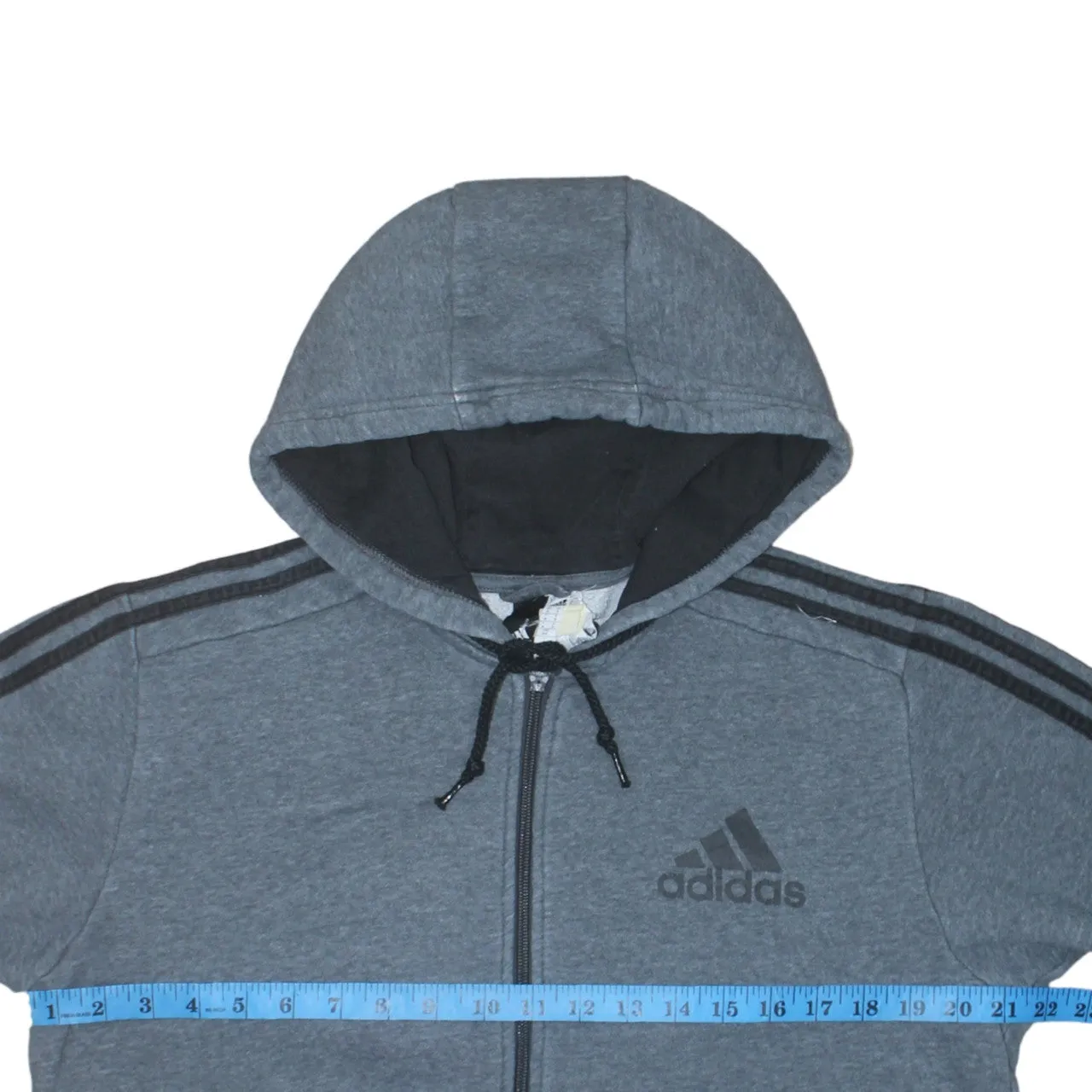 Adidas 90's Striped Sleeve Full Zip Up Hoodie Medium Grey sold by Vintage Club product image thumbnail 5