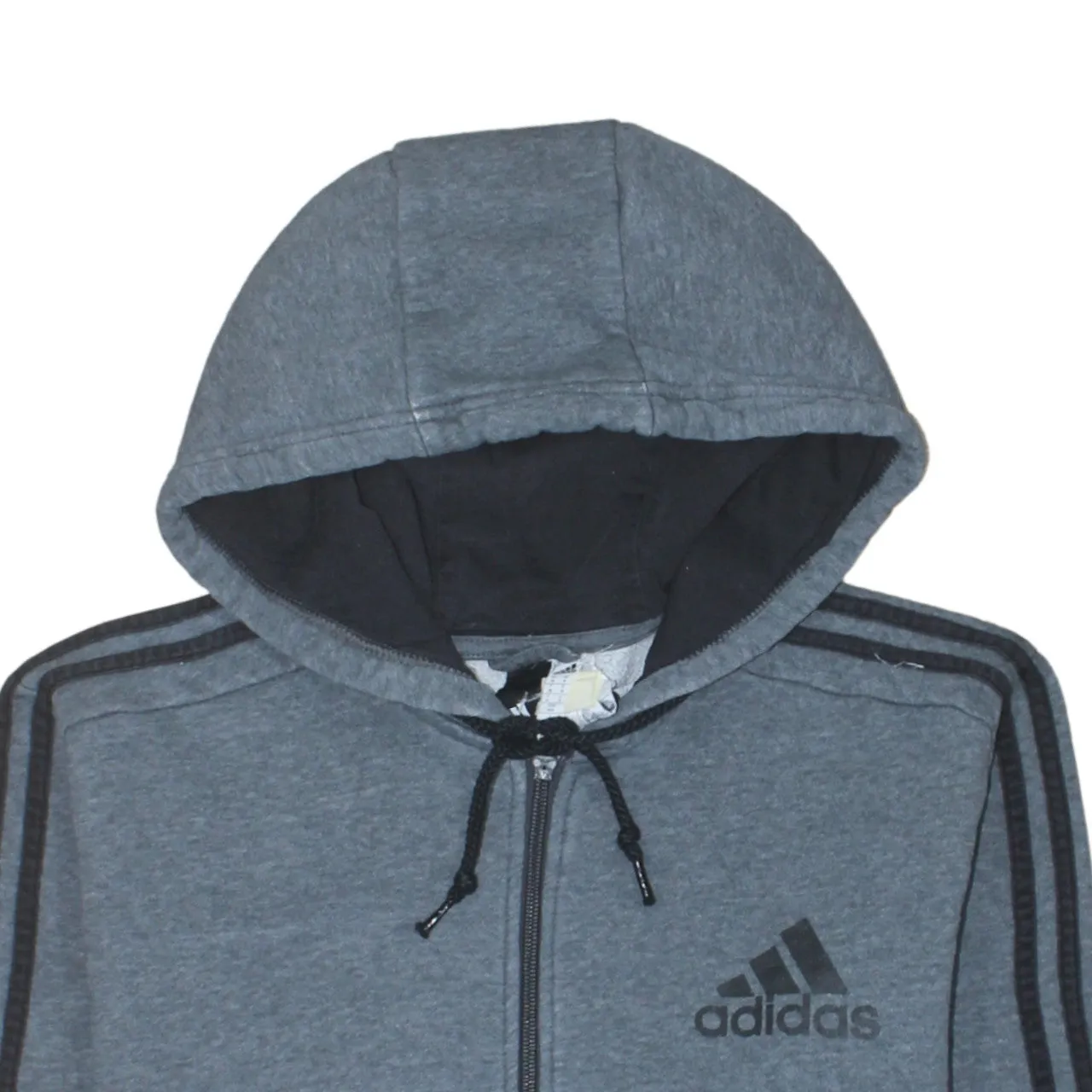 Adidas 90's Striped Sleeve Full Zip Up Hoodie Medium Grey sold by Vintage Club product image thumbnail 3