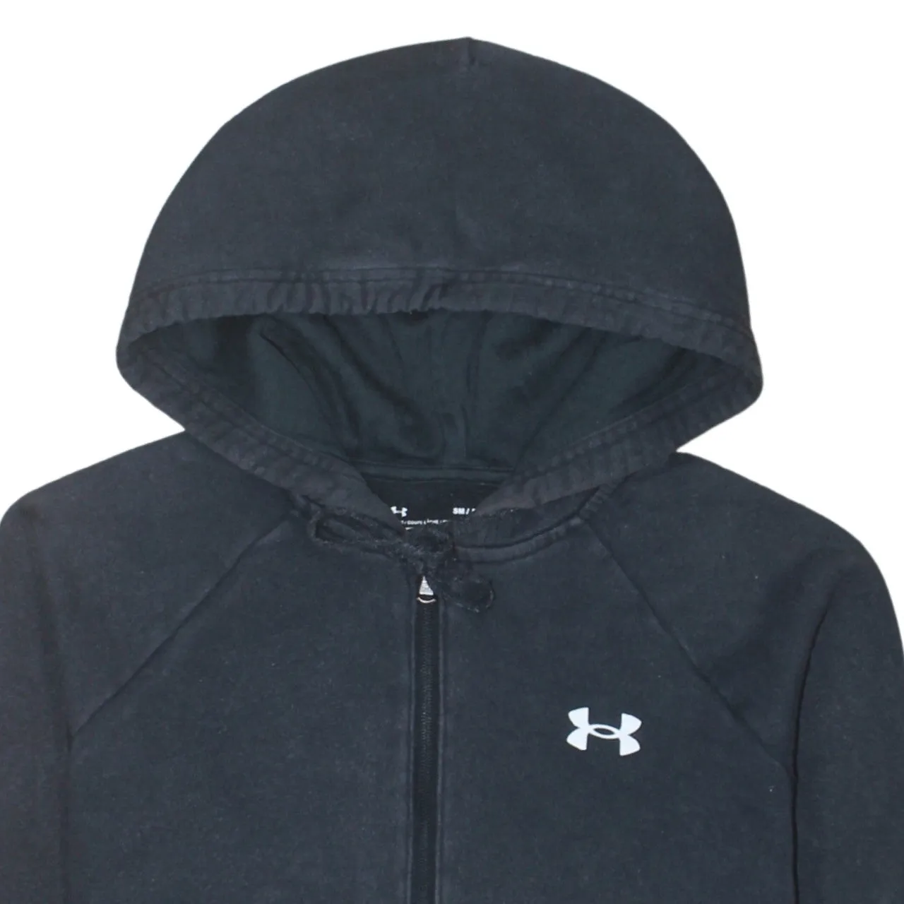 Under Armour 90's Drawstring Pockets Full Zip Up Hoodie Small Black sold by Vintage Club product image thumbnail 3