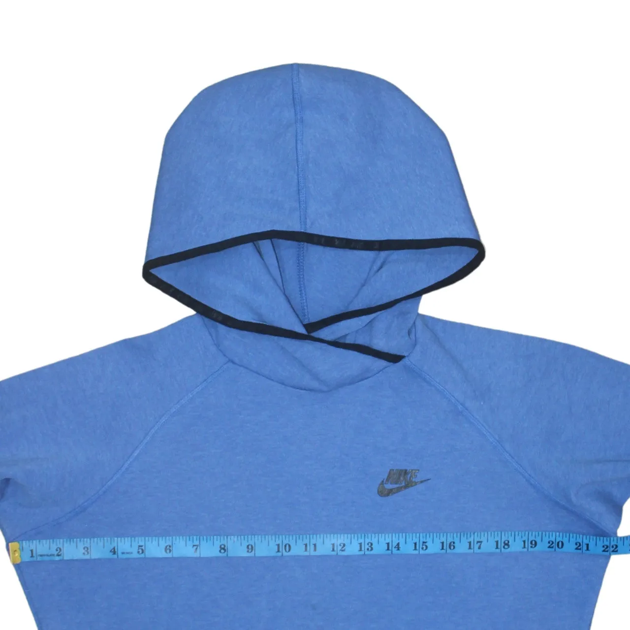 Nike Blue Hoodie Men's Large Embroidered Swoosh Zip Pockets Pullover Sweatshirt sold by Vintage Club product image thumbnail 5