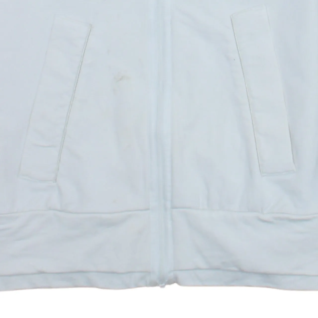 Adidas White Full Zip Hoodie Women’s XSmall Embroidered Logo Drawstring Hood Pockets Sweatshirt sold by Vintage Club product image thumbnail 4