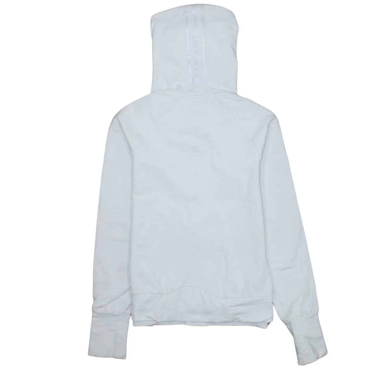 Adidas White Full Zip Hoodie Women’s XSmall Embroidered Logo Drawstring Hood Pockets Sweatshirt sold by Vintage Club product image thumbnail 2