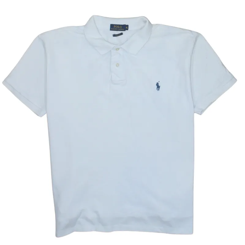 Polo Ralph Lauren 90's Short Sleeves Quarter Button Polo Shirt XLarge White sold by Vintage Club