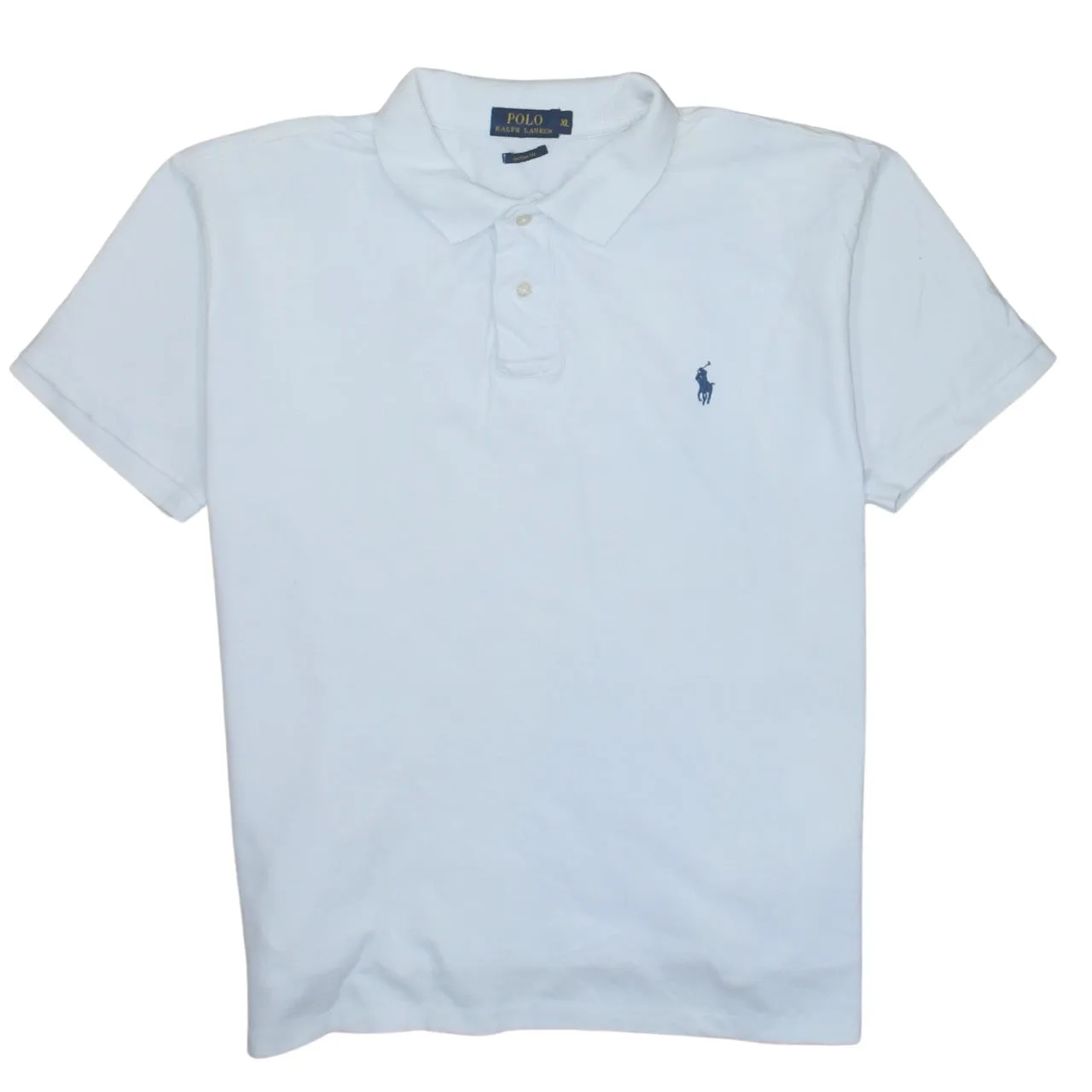 Polo Ralph Lauren 90's Short Sleeves Quarter Button Polo Shirt XLarge White sold by Vintage Club
