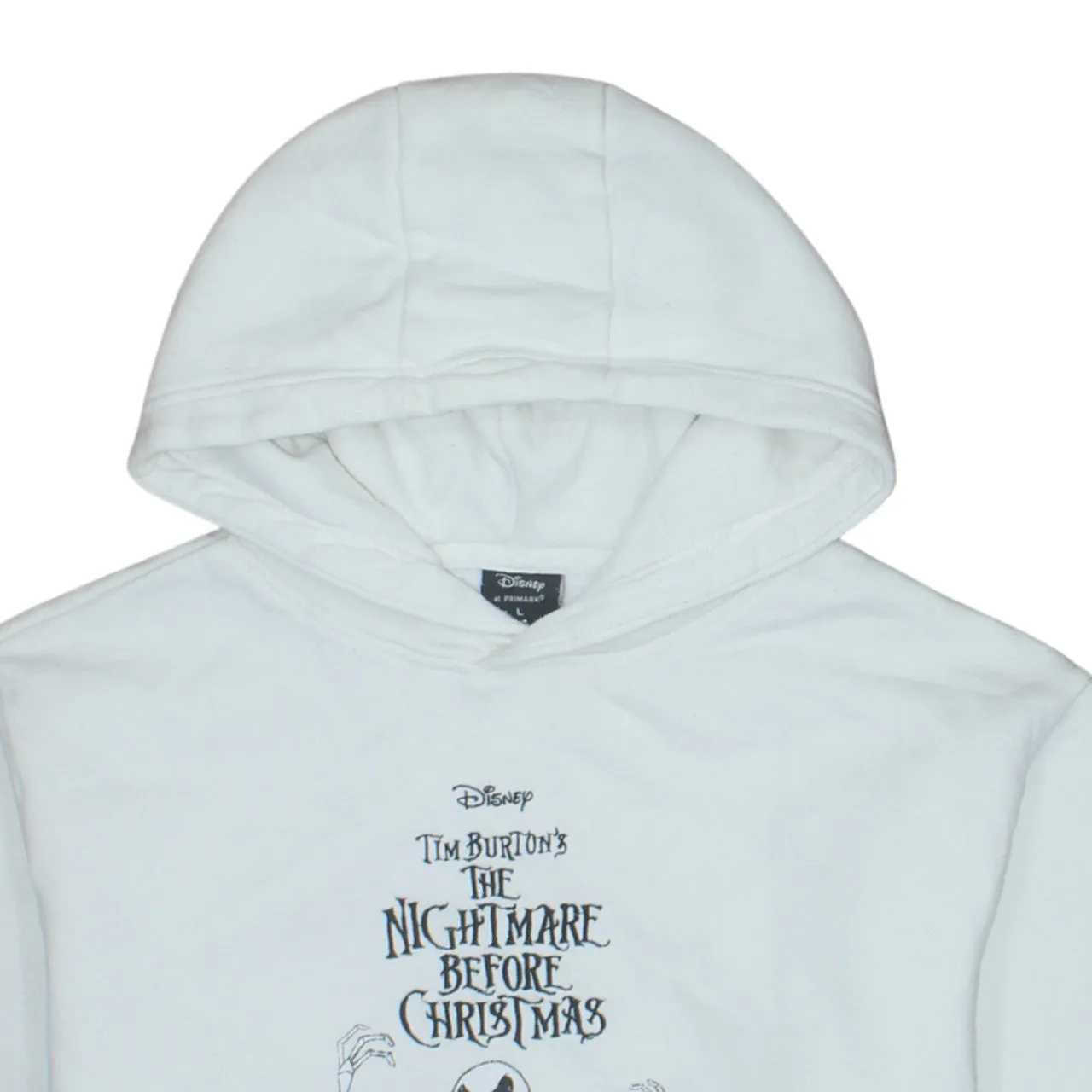 Disney 90's Drawstring Pockets Pullover Hoodie Large White sold by Vintage Club product image thumbnail 3