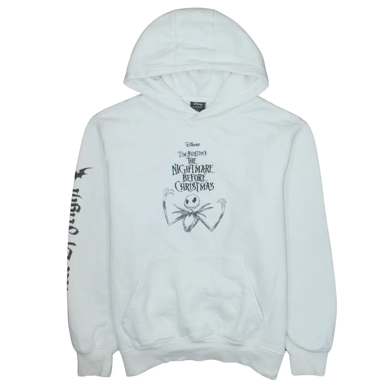 Disney 90's Drawstring Pockets Pullover Hoodie Large White sold by Vintage Club