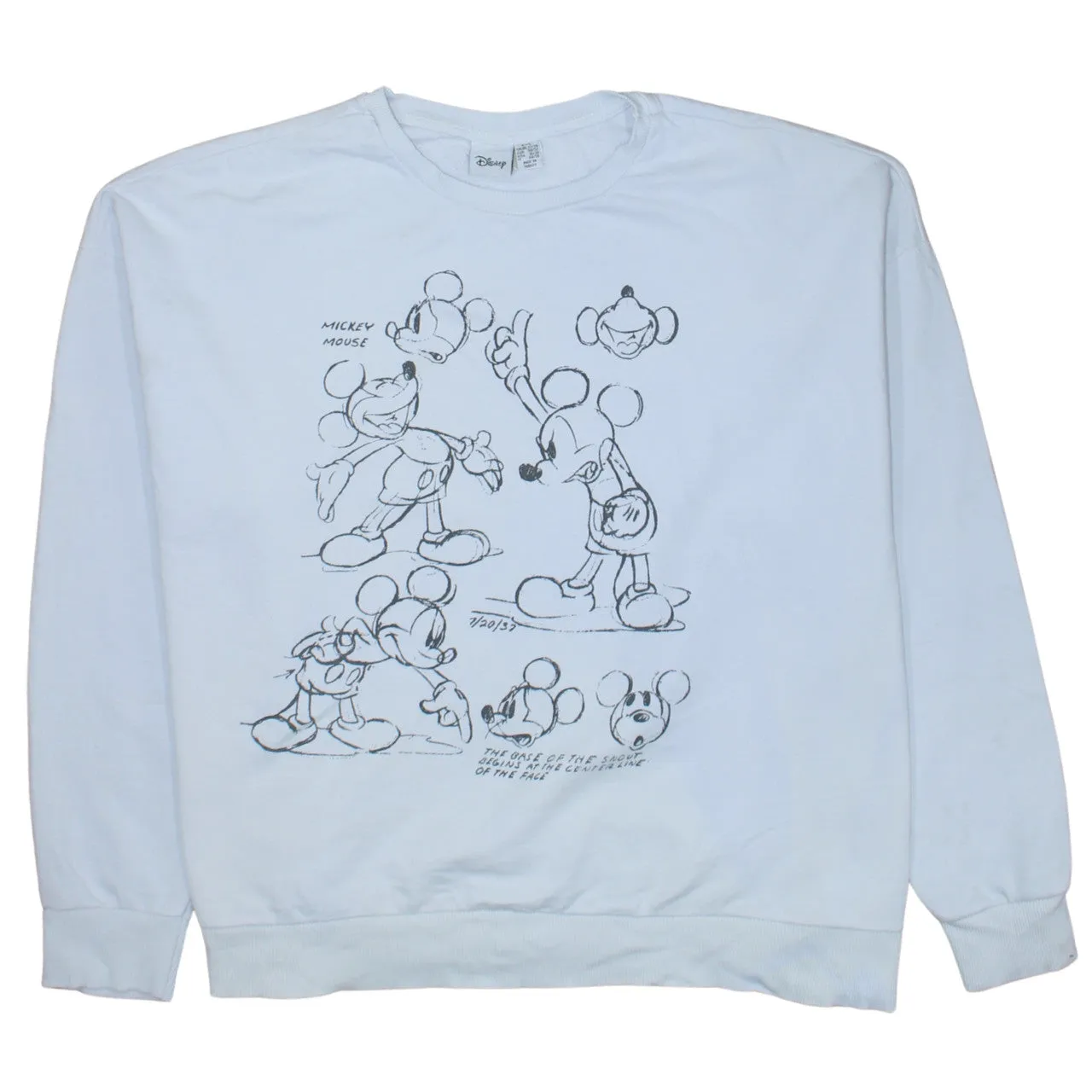 Disney 90's Mickey Mouse Crew Neck Sweatshirt XXLarge (2XL) White sold by Vintage Club