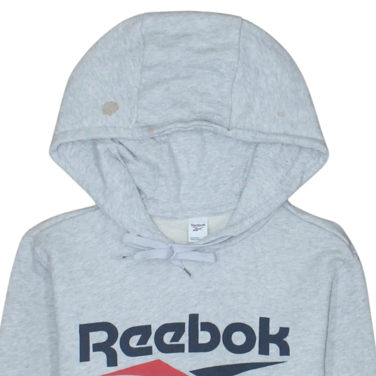 Reebok Grey Hoodie Men's Small Printed Logo Front Pocket Pullover Sweatshirt sold by Vintage Club product image thumbnail 3
