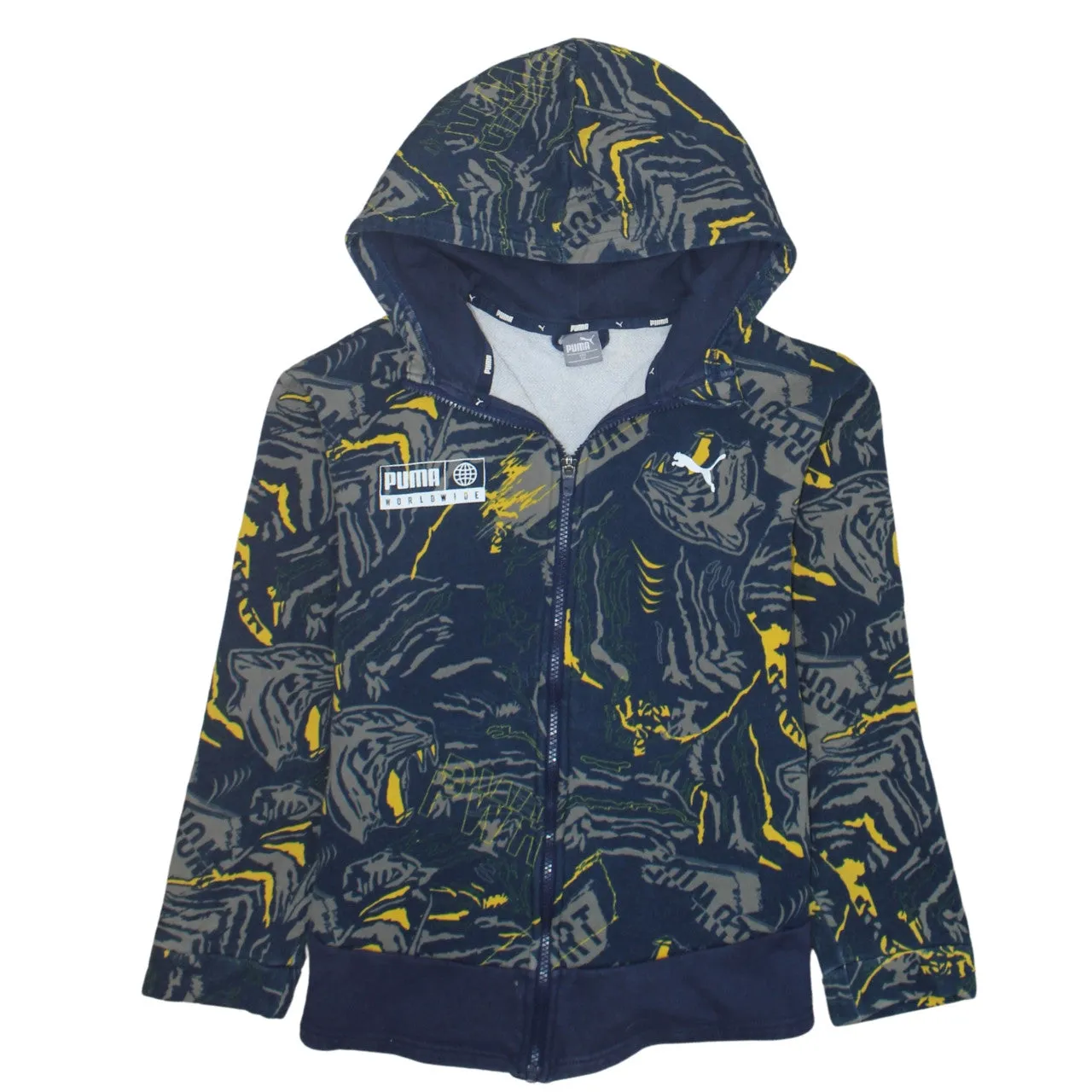 Puma 90's Lightweight Full Zip Up Hoodie Small Navy Blue sold by Vintage Club