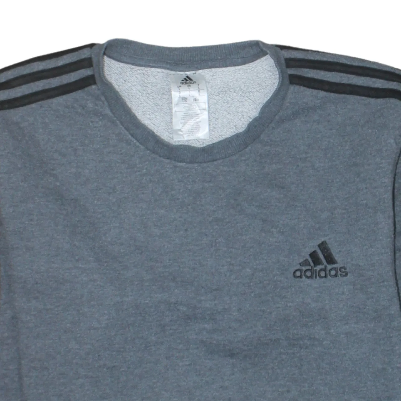 Adidas Dark Grey Sweatshirt Women's Large Three Stripe Sleeves Embroidered Logo Pullover Top sold by Vintage Club product image thumbnail 3