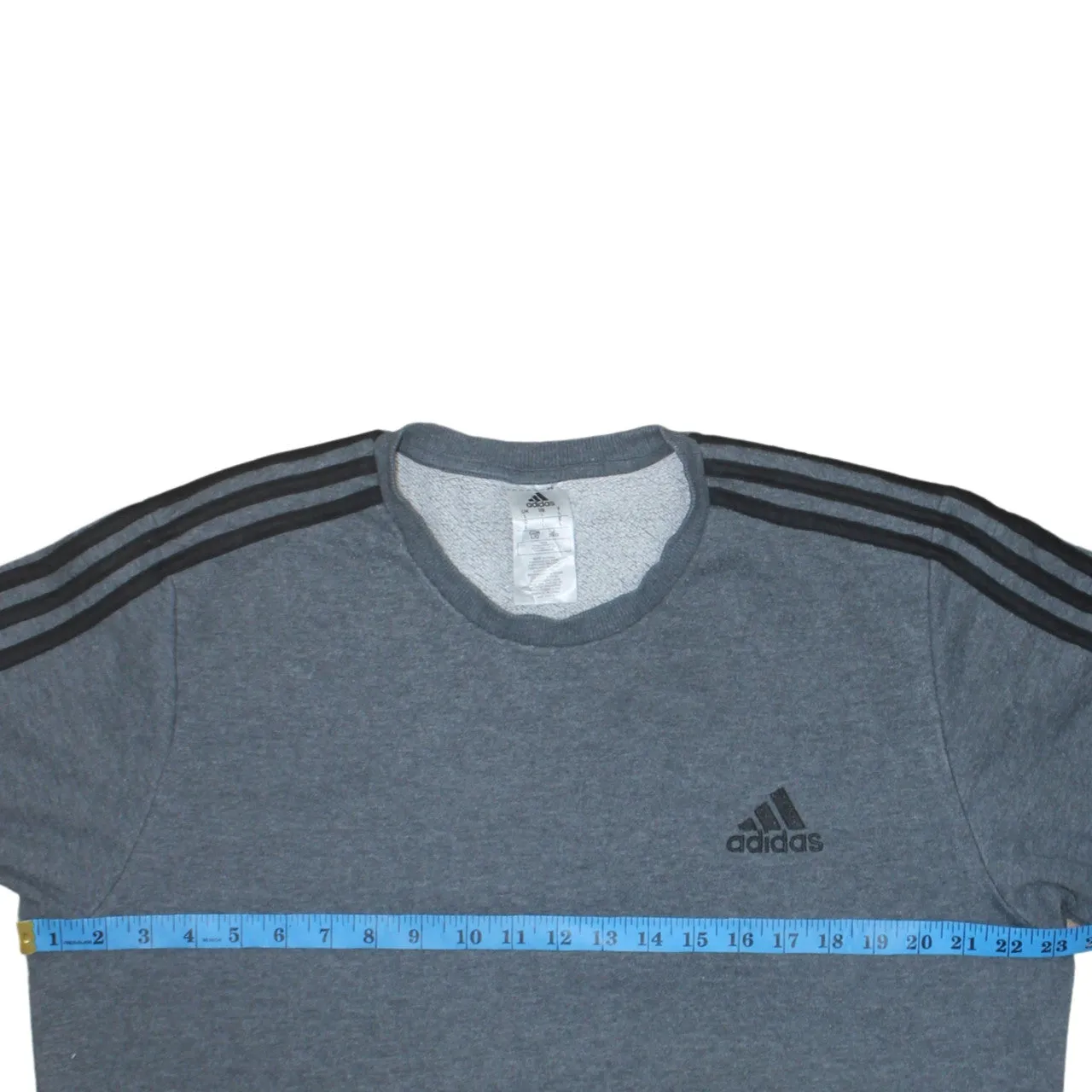 Adidas Dark Grey Sweatshirt Women's Large Three Stripe Sleeves Embroidered Logo Pullover Top sold by Vintage Club product image thumbnail 5