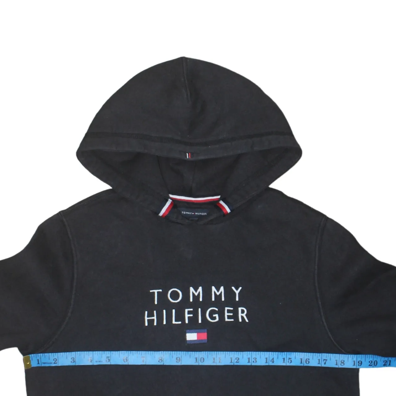 Tommy Hilfiger 90's Spellout Pullover Hoodie Small Black sold by Vintage Club product image thumbnail 5
