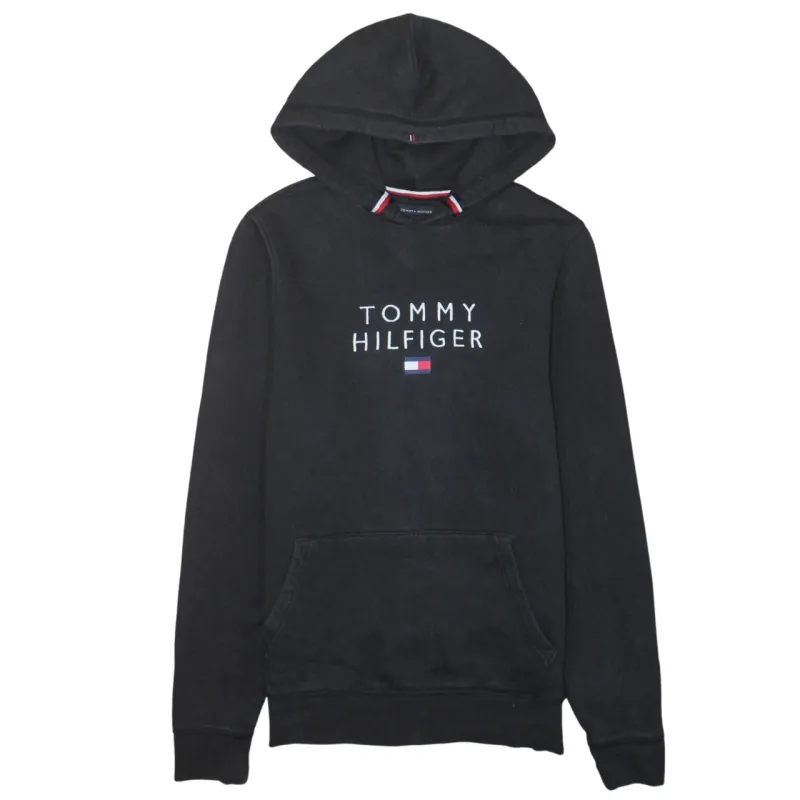 Tommy Hilfiger 90's Spellout Pullover Hoodie Small Black made by Tommy Hilfiger