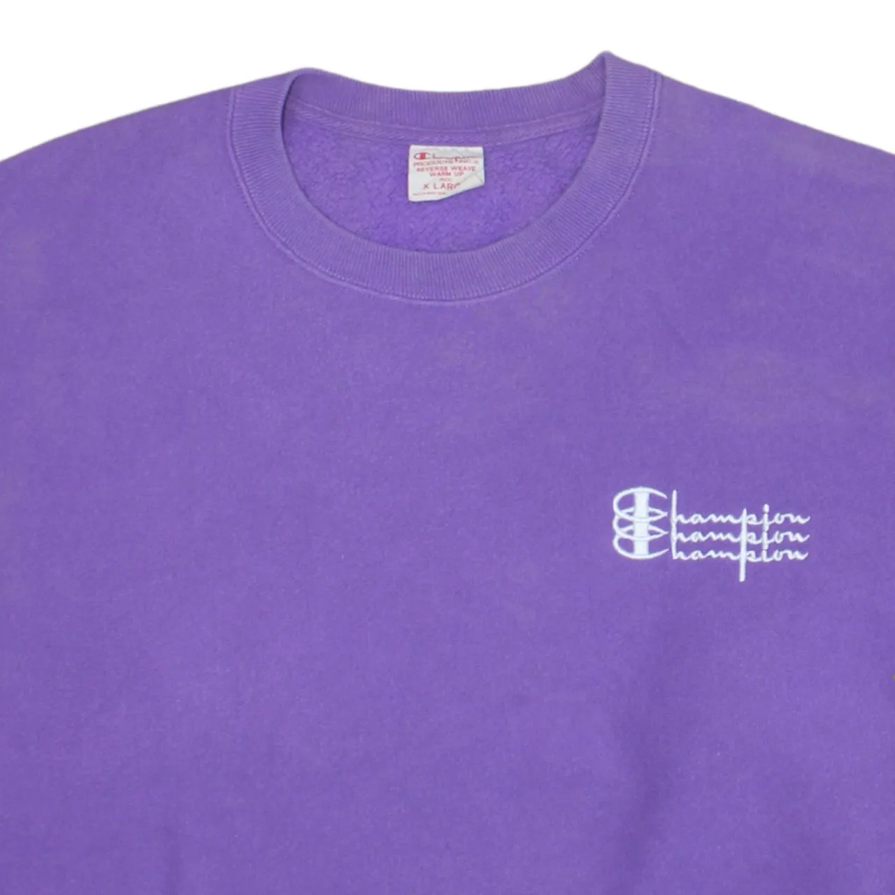Champion Purple Reverse Weave Sweatshirt Men’s XLarge Embroidered Chest Logo Crewneck Pullover sold by Vintage Club product image thumbnail 3