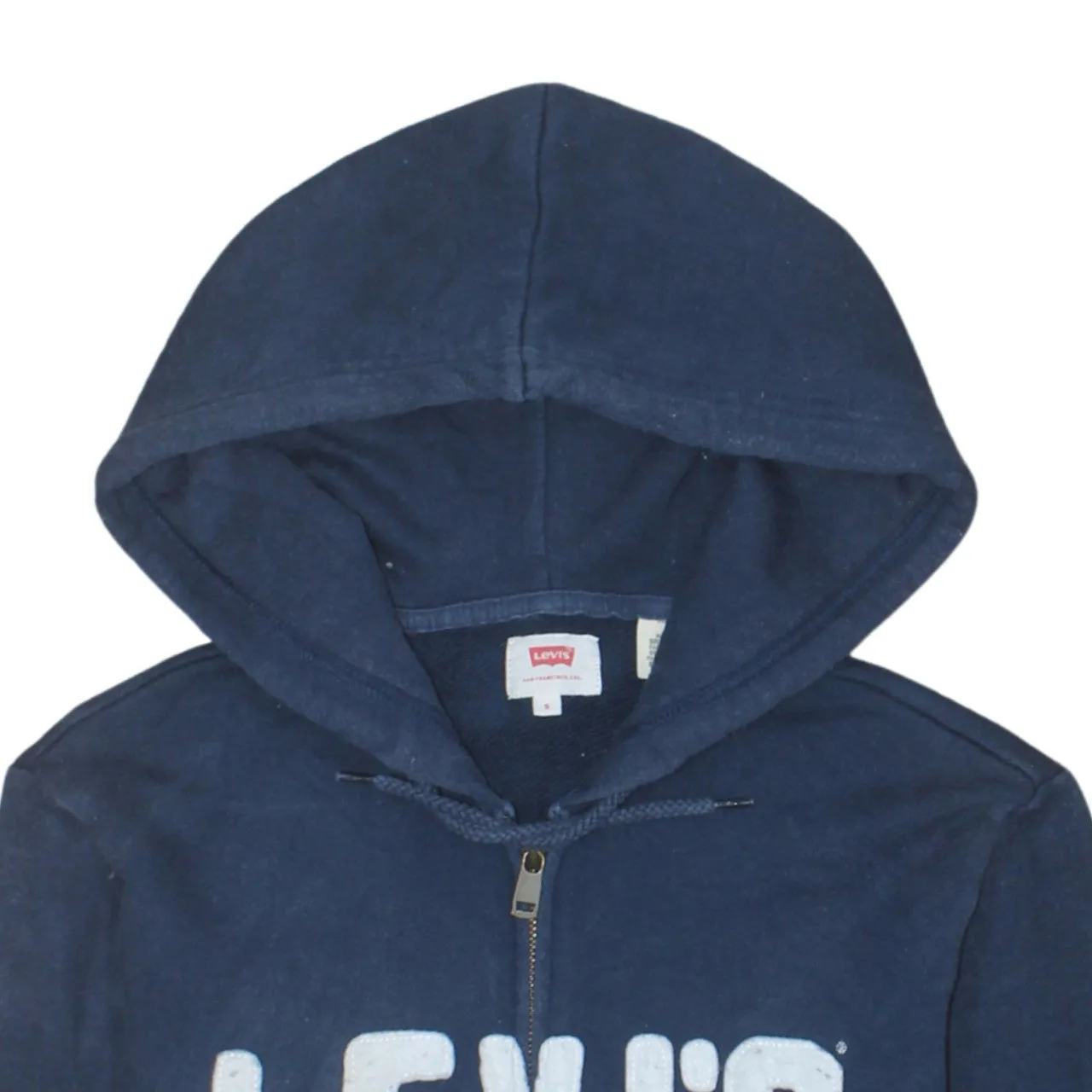Levi's 90's Spellout Full Zip Up Hoodie Small Navy Blue sold by Vintage Club product image thumbnail 3