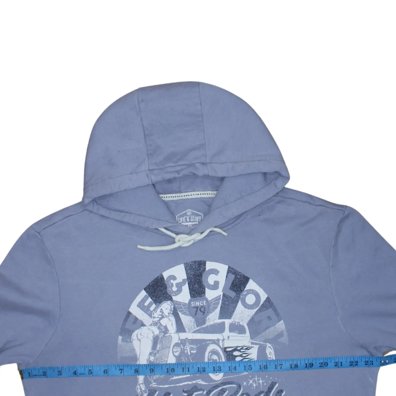 Retro 90's Drawstring Pockets Pullover Hoodie XXLarge (2XL) Purple sold by Vintage Club product image thumbnail 5