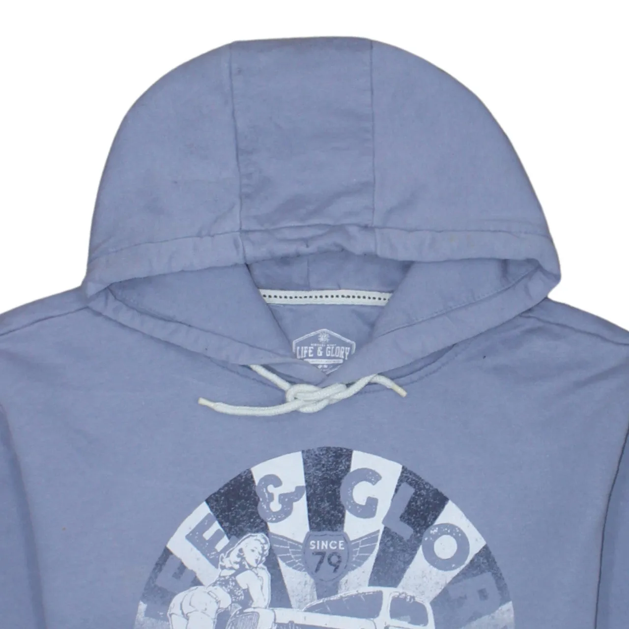 Retro 90's Drawstring Pockets Pullover Hoodie XXLarge (2XL) Purple sold by Vintage Club product image thumbnail 3