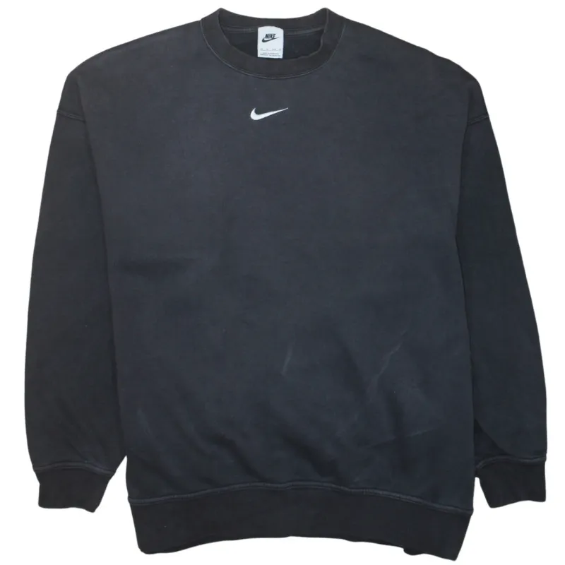 Nike 90's Center Middle Swoosh Crew Neck Sweatshirt XSmall Black sold by Vintage Club