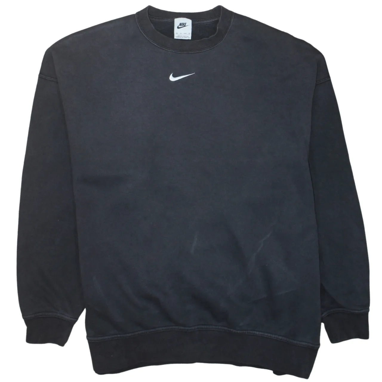Nike 90's Center Middle Swoosh Crew Neck Sweatshirt XSmall Black sold by Vintage Club