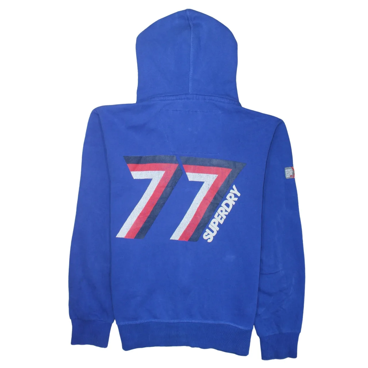 Super Dry 90's Drawstring Pockets Full Zip Up Hoodie Large Blue sold by Vintage Club product image thumbnail 2