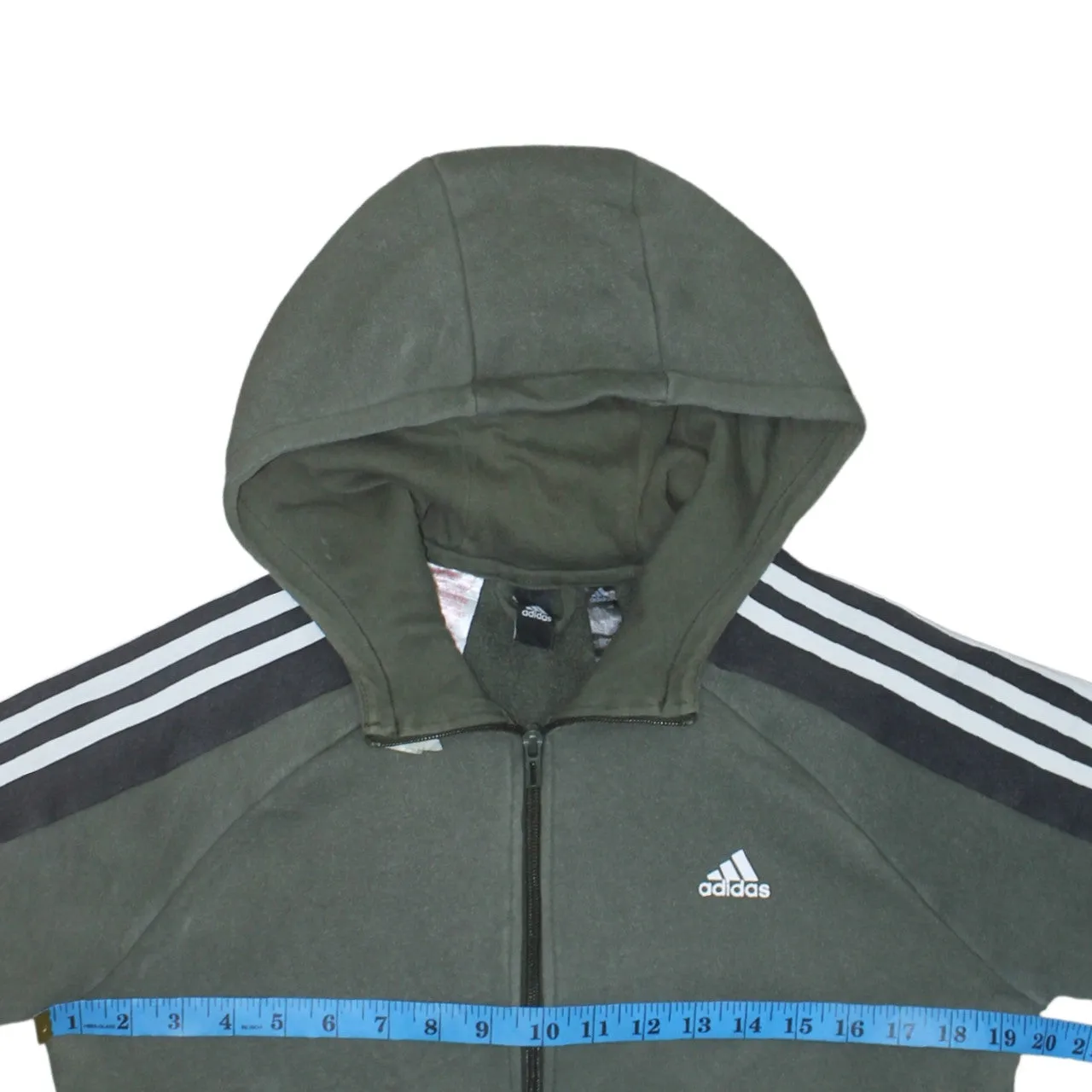 Adidas 90's Striped Sleeve Full Zip Up Hoodie Large Green sold by Vintage Club product image thumbnail 5