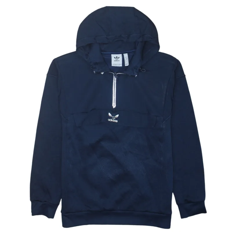 Adidas 90's Lightwash Quarter Zip Hoodie Medium Navy Blue sold by Vintage Club