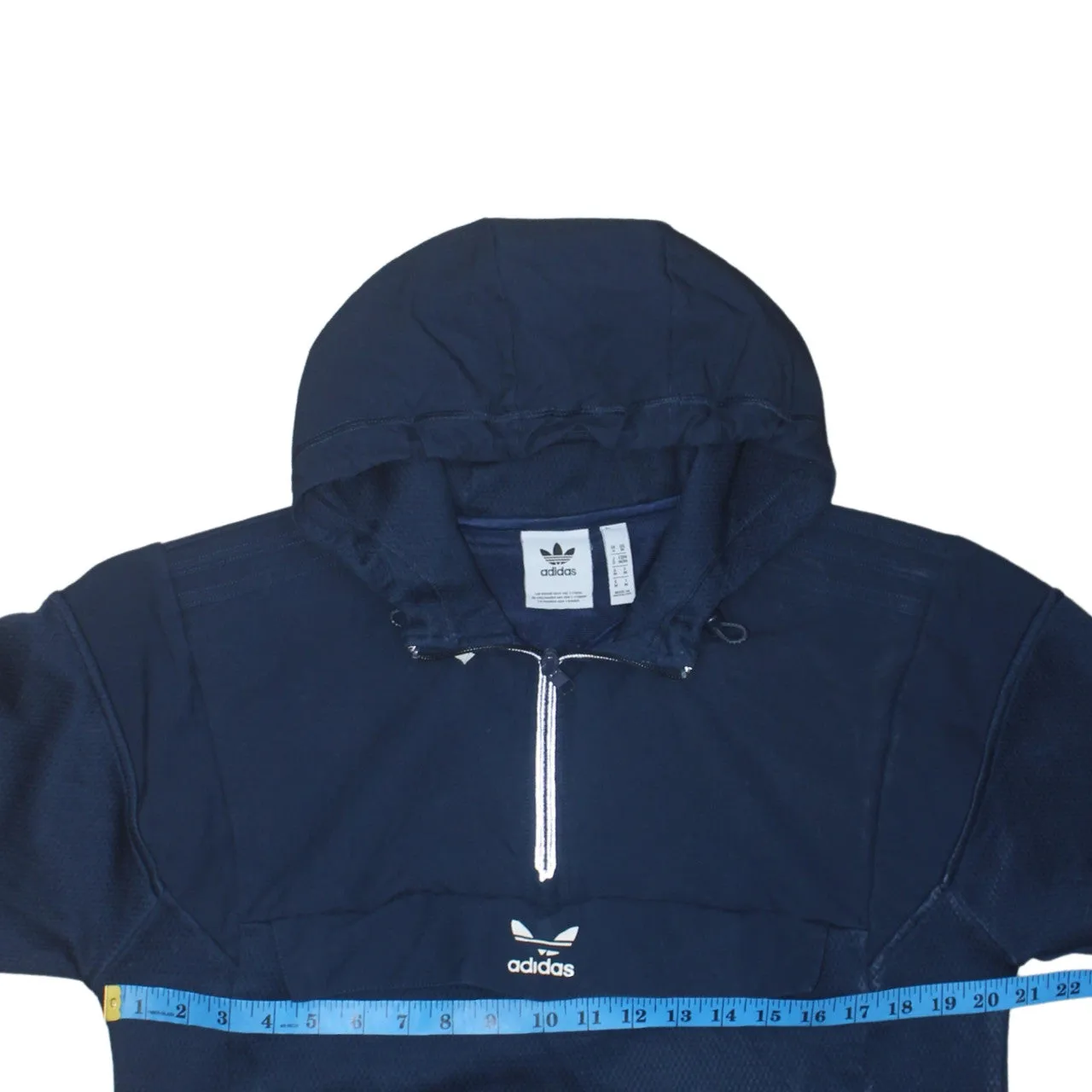 Adidas 90's Lightwash Quarter Zip Hoodie Medium Navy Blue sold by Vintage Club product image thumbnail 5
