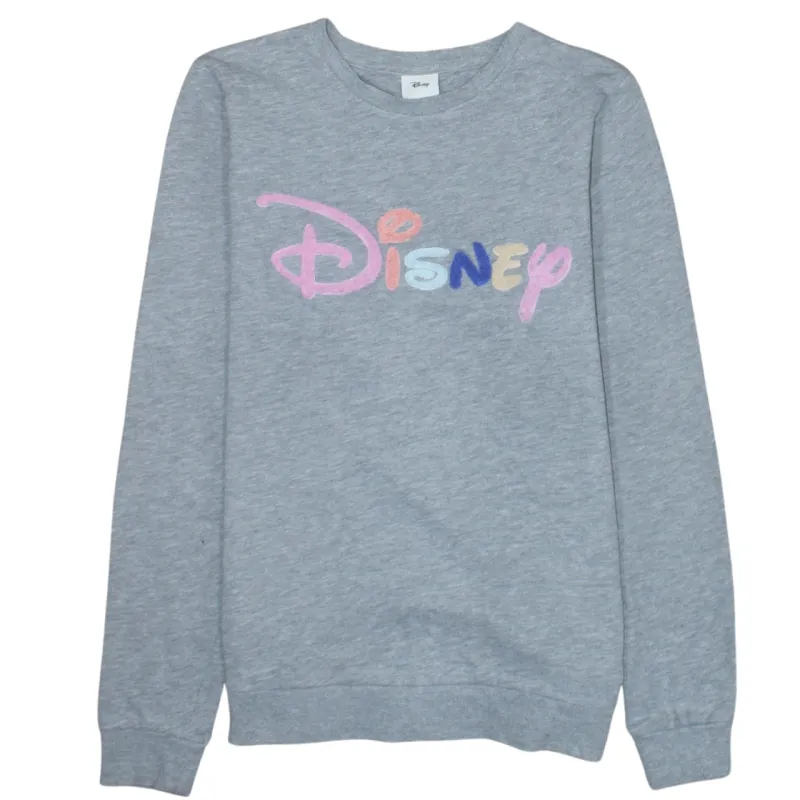 Disney 90's Spellout Crew Neck Sweatshirt Large  Grey sold by Vintage Club