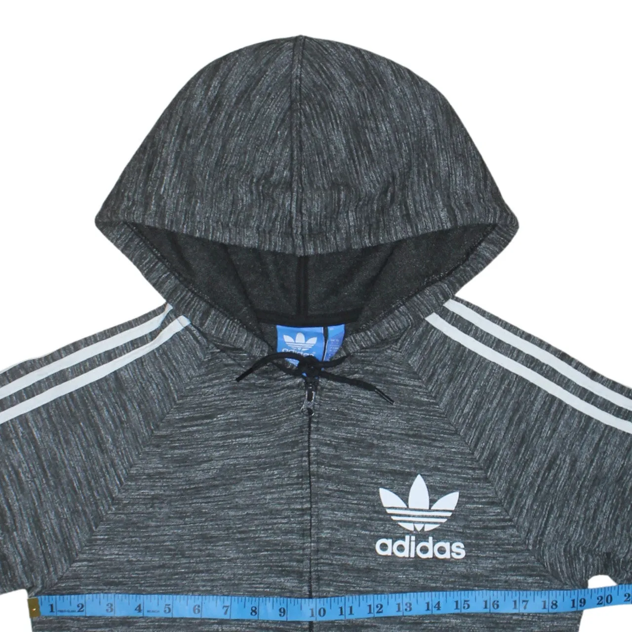Adidas 90's Striped Sleeve Full Zip Up Hoodie Small Grey sold by Vintage Club product image thumbnail 5