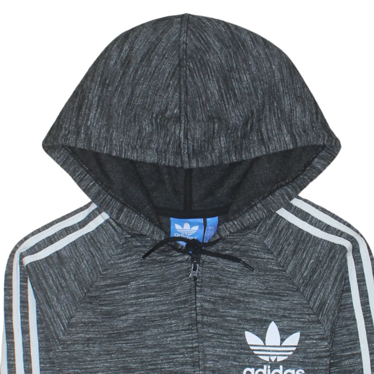 Adidas 90's Striped Sleeve Full Zip Up Hoodie Small Grey sold by Vintage Club product image thumbnail 3