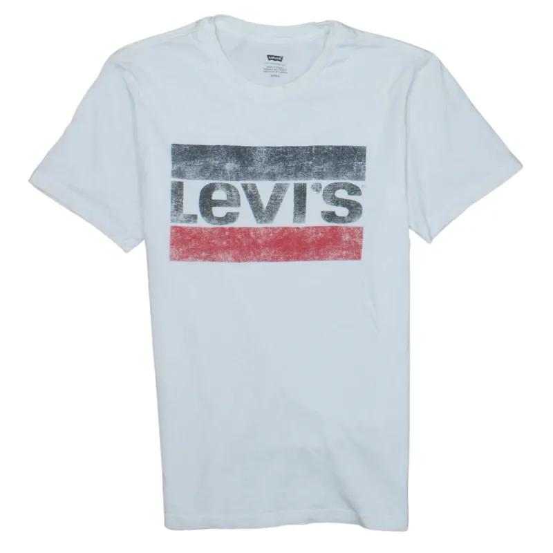 Levi's 90's Spellout Short Sleeves T Shirt Small White sold by Vintage Club