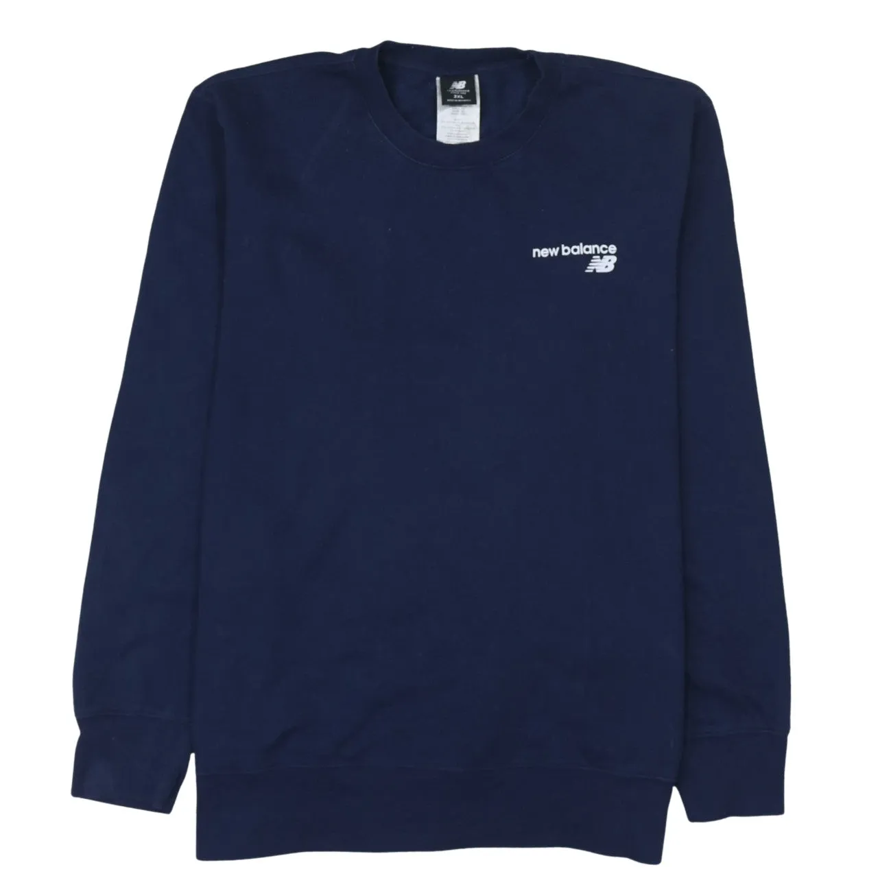 New Balance Navy Blue Sweatshirt Men's Medium Embroidered Chest Logo Crewneck Pullover Top sold by Vintage Club
