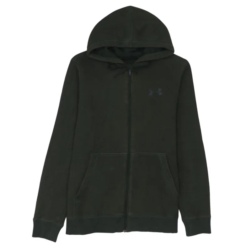 Under Armour Dark Green Hoodie Men's Medium Full Zip Embroidered Chest Logo Pockets Sweatshirt sold by Vintage Club