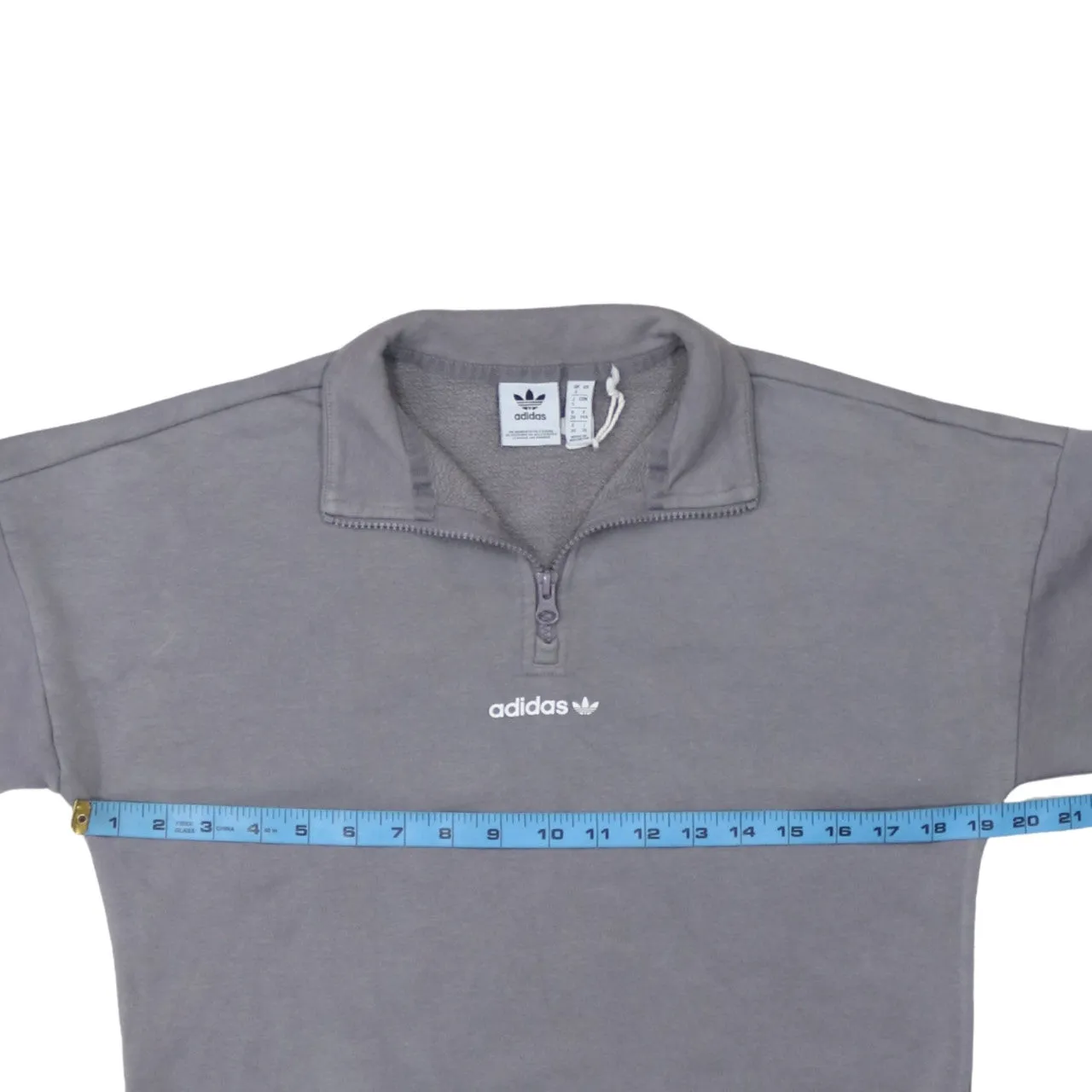 Adidas 90's Lightweight Quarter Zip Sweatshirt Small Grey sold by Vintage Club product image thumbnail 5