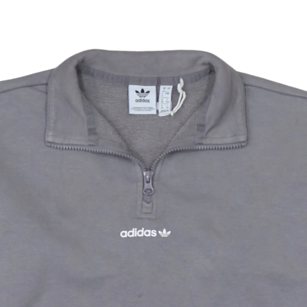 Adidas 90's Lightweight Quarter Zip Sweatshirt Small Grey sold by Vintage Club product image thumbnail 3