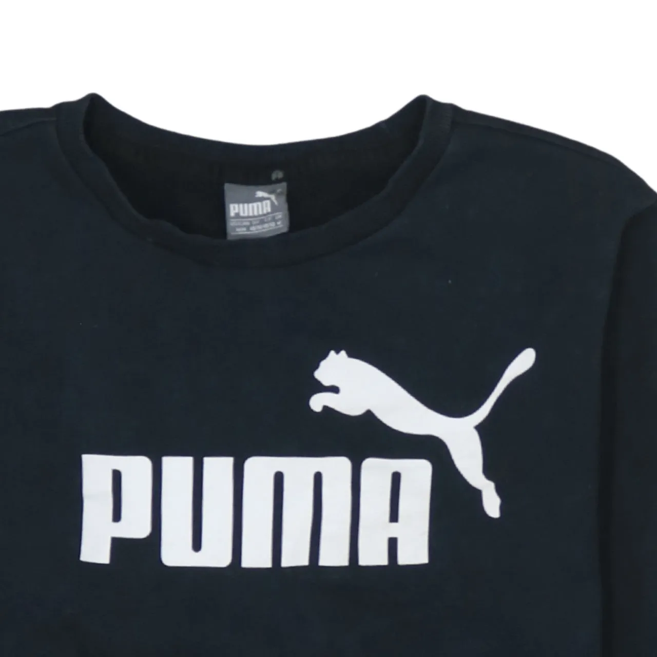 Puma Black Sweatshirt Men's Medium Printed Logo Crewneck Pullover Fleece Top sold by Vintage Club product image thumbnail 3