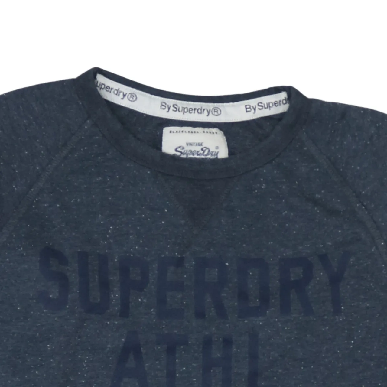 Superdry Navy Speckle Sweatshirt Women's Large Printed Superdry ATHL Logo Crewneck Pullover sold by Vintage Club product image thumbnail 3