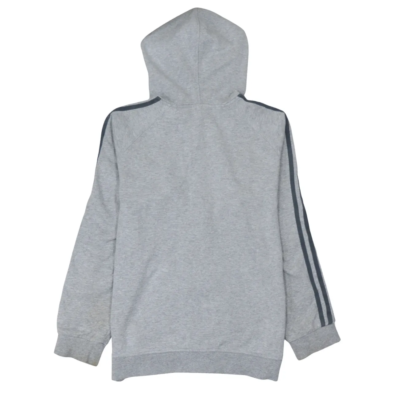 Adidas 90's Striped Sleeve Full Zip Up Hoodie Medium Grey sold by Vintage Club product image thumbnail 2