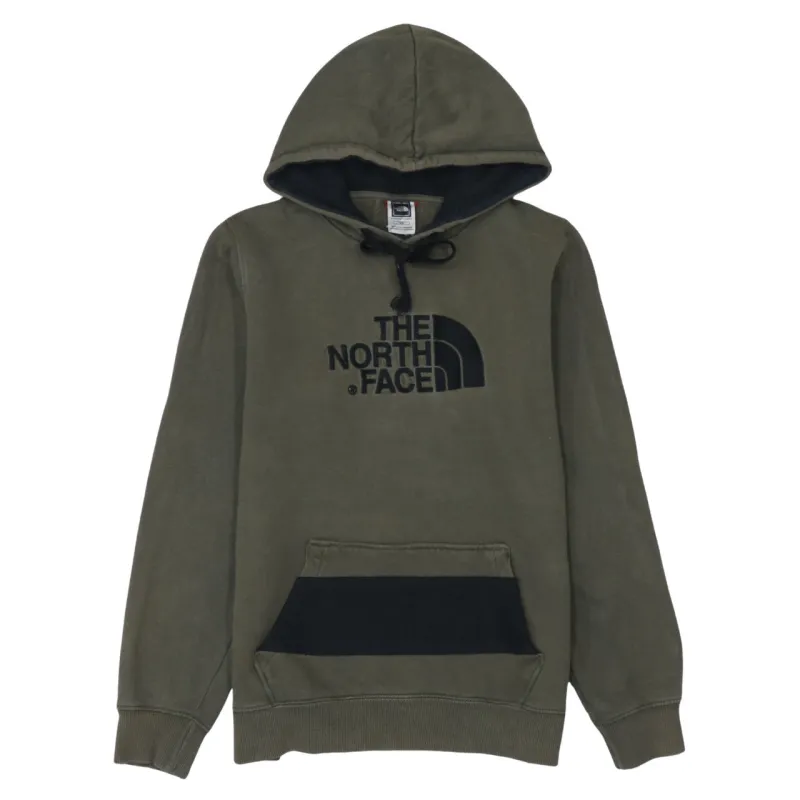 The North Face 90's Spellout Pullover Hoodie Medium Khaki Green sold by Vintage Club