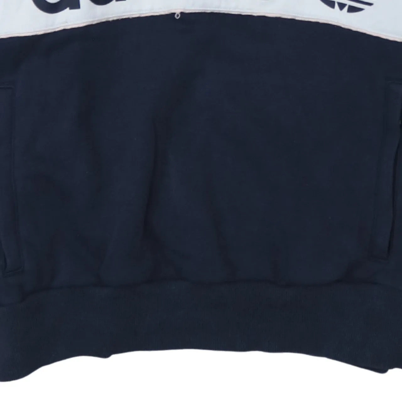 Adidas 90's Spellout Quarter Zip Hoodie Small Navy Blue sold by Vintage Club product image thumbnail 4