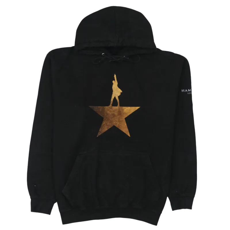 Retro 90's Drawstring Pockets Pullover Hoodie Large Black sold by Vintage Club